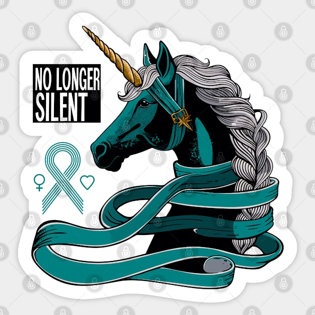 No Longer Silent, Unicorn, Sexual Assault Awareness Month Sticker by Adam Brooq